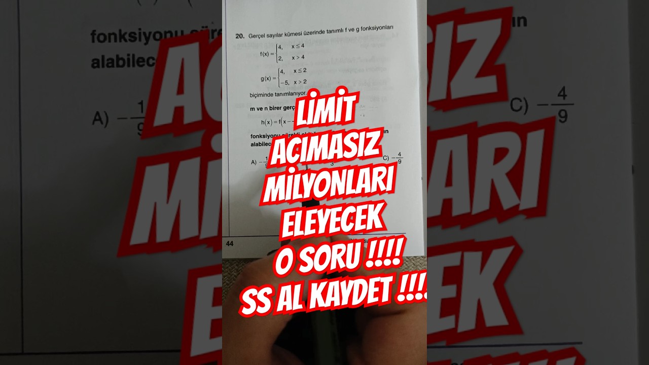 Limit MİLYONLARI ELEYECEK ACIMASIZ SORU #ayt2025 #2025ayt #aytmatematik #yks #limit #t&uuml;rev #tyt