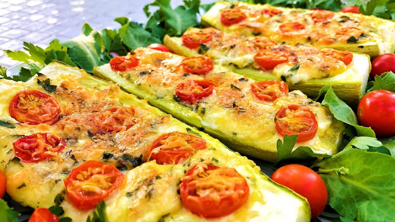 КАБАЧКИ запеченные с помидорами и сыром! Обалденная Закуска из Кабачков│Olesea Slavinski