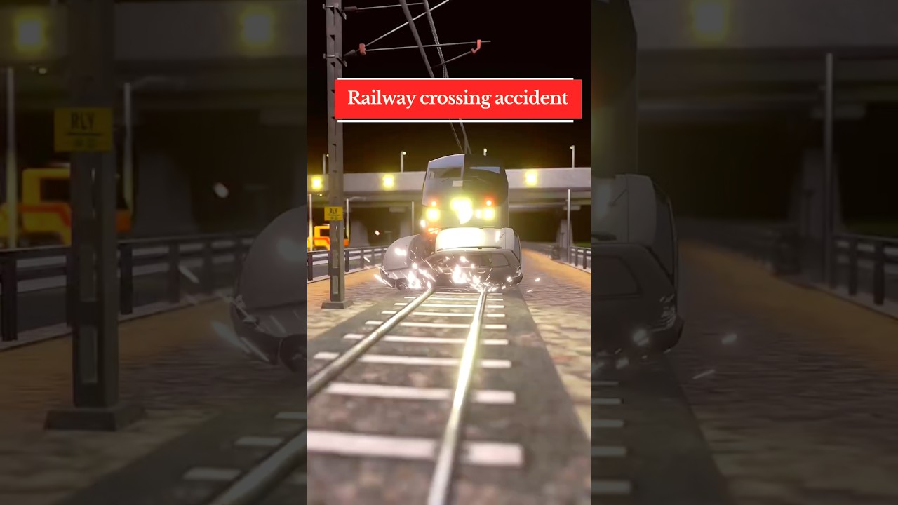 Railway crossing car accident ￼😟||#shorts #3danimation #railway #car #accident #viral #video