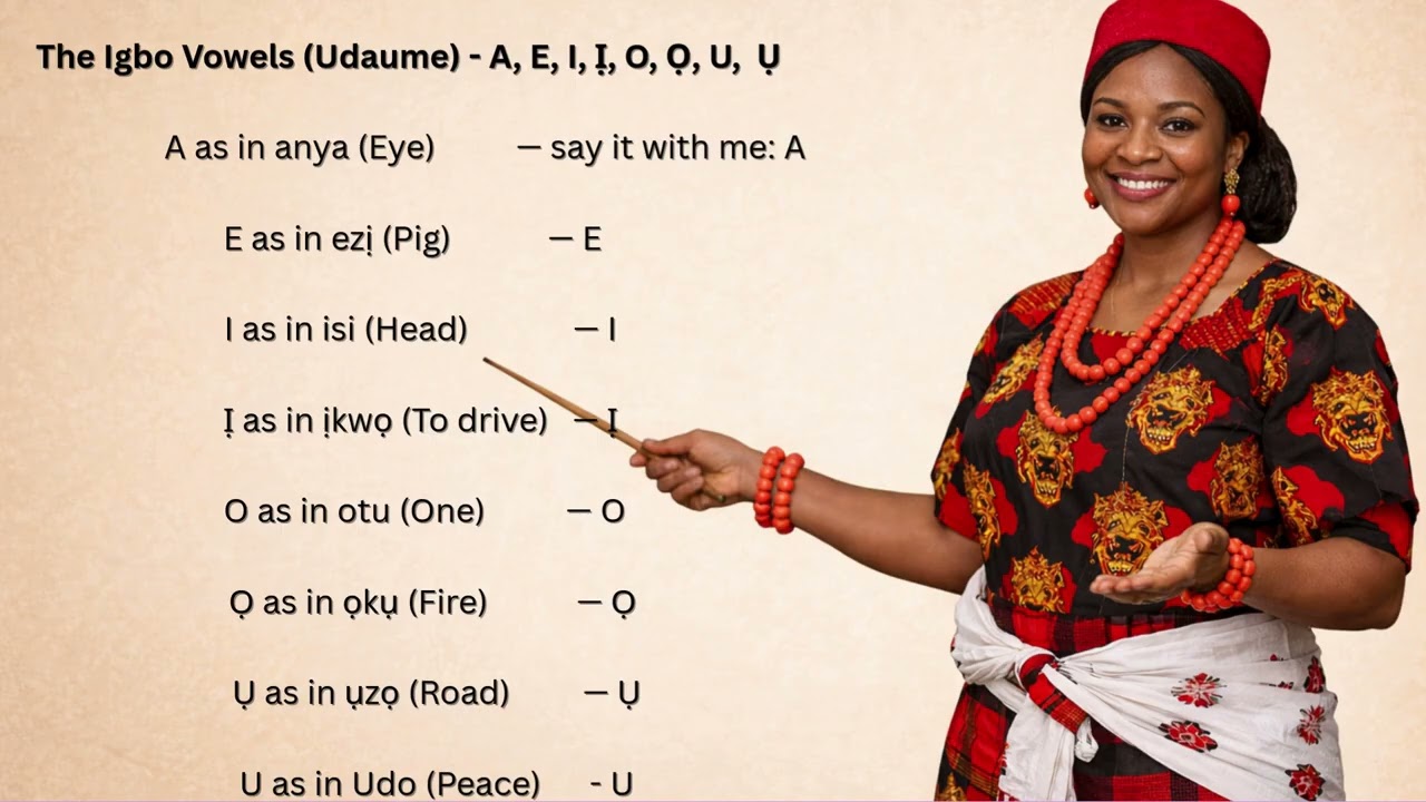 The Igbo Vowels Udaume   A, E, I, Ị, O, Ọ, U. #africanlanguages #nigeria  #igboculture #igboamaka