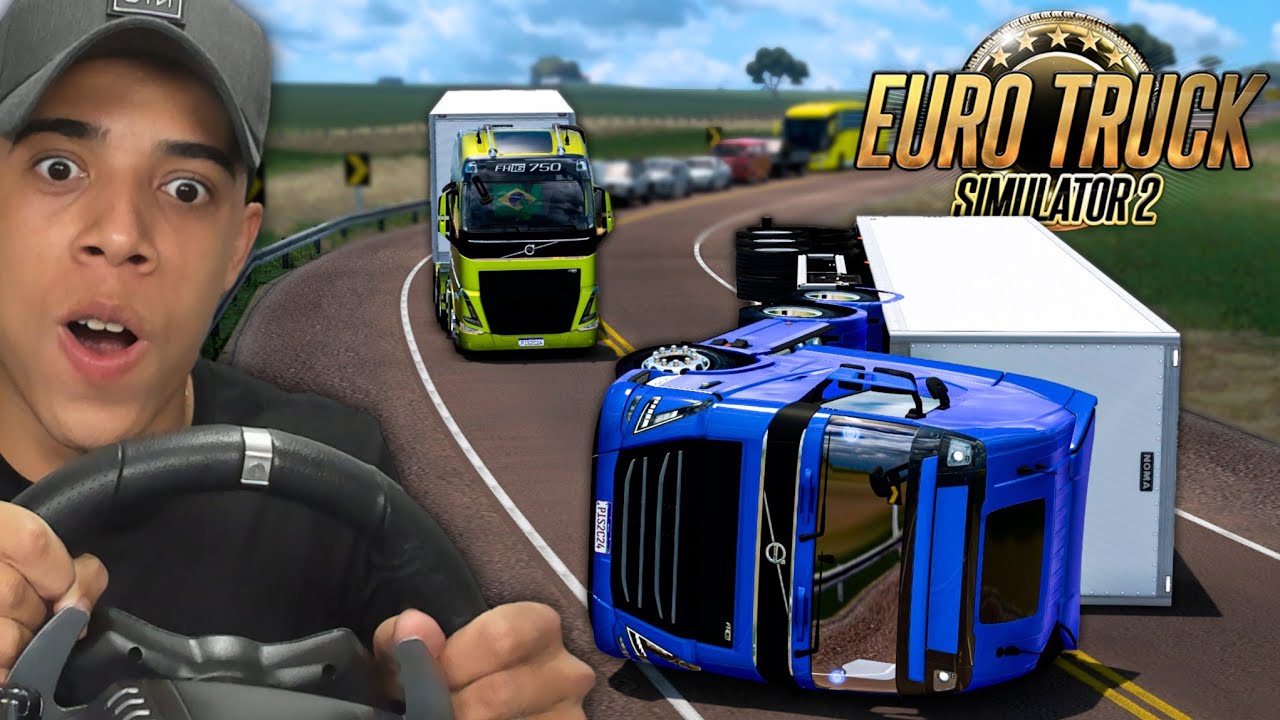 VIAGEM DE 100km COM 22 TONELADAS NO BAÚ! (O CAMINHÃO CAPOTOU) - EURO TRUCK SIMULATOR 2