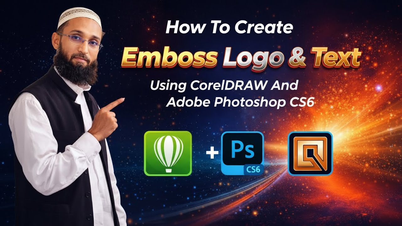 How To Create EMBOSS Logo & Text Using Corel Draw & Adobe Photosho CS6