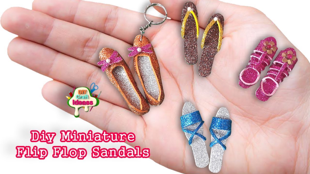 diy miniature flip flop sandals - Miniature Craft Tutorial || DIY Craft Ideas