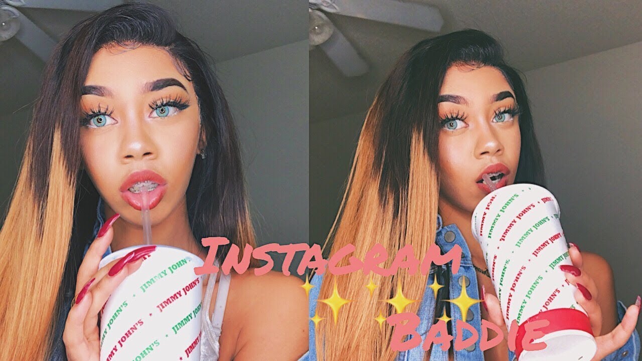 HOW TO INSTAGRAM BADDIE MAKEUP & HAIR 🖤 | ft Asteria hair | DREAM WORLD