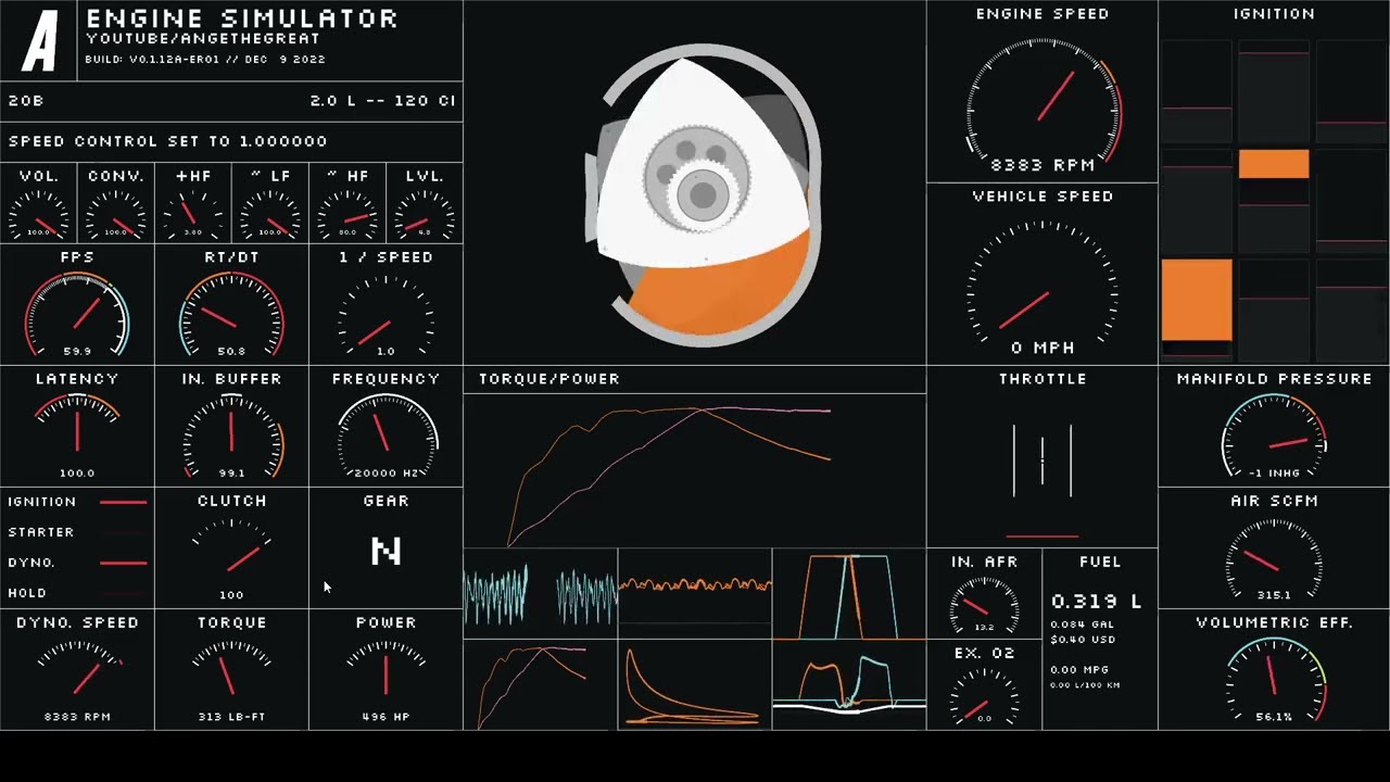 Mazda 20B 3 Rotor - Engine Simulator - 10,000 RPM