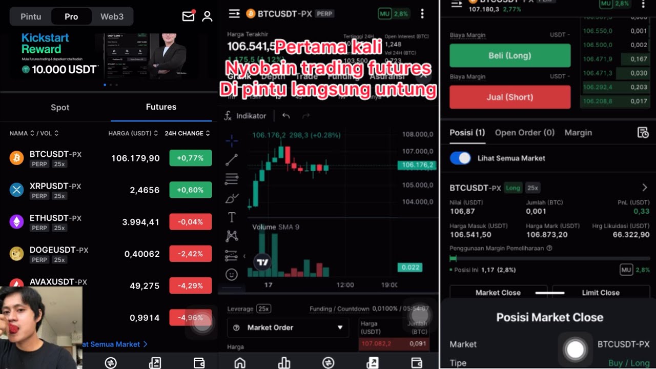 Cara trading kripto futures di aplikasi pintu pro terbaru biar kalian makin kaya part 1