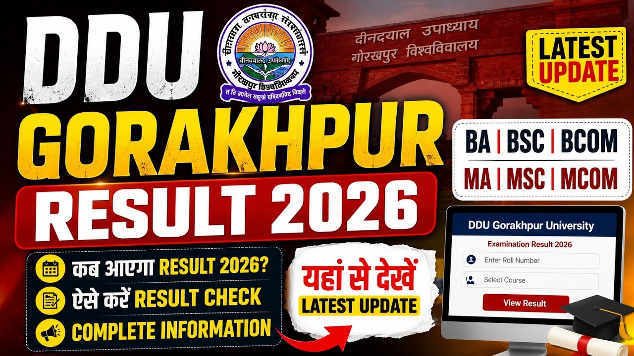  DDU Gorakhpur University Result 2026| DDU BA BSc BCom MA MSc MCom Result 2026 | DDU Gorakhpur 