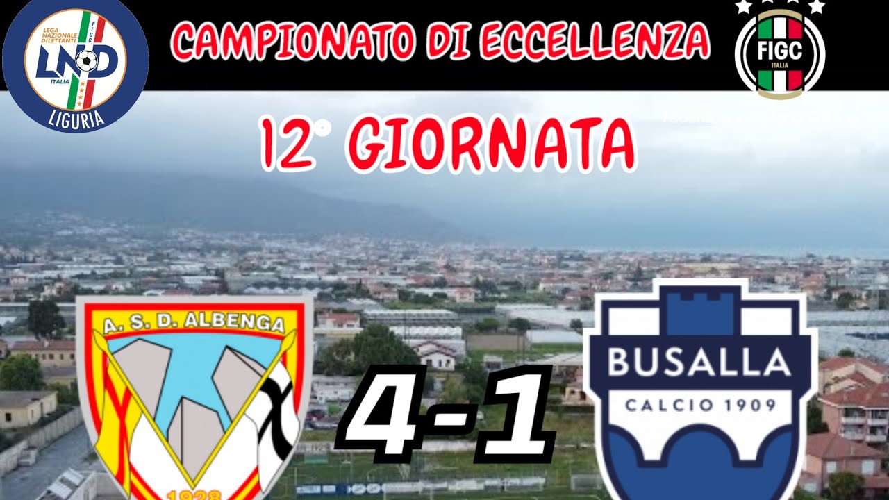 SINTESI ALBENGA 4-1 BUSALLA 12' Giornata campionato di Eccellenza 22/23