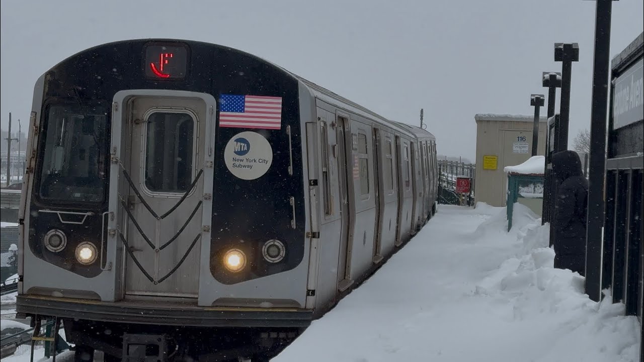 (F) Trains at Neptune Avenue after Blizzard 2026 | NYC Subway