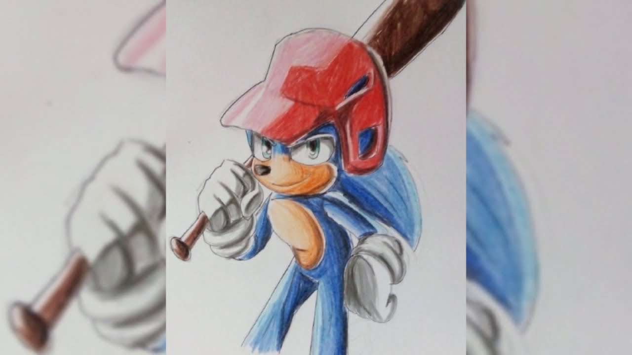Dibujando a Sonic bateador | Sonic the movie