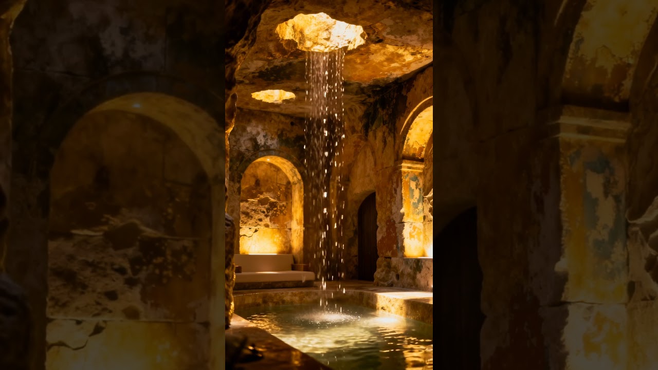 Cave spa with the perfect waterfall 