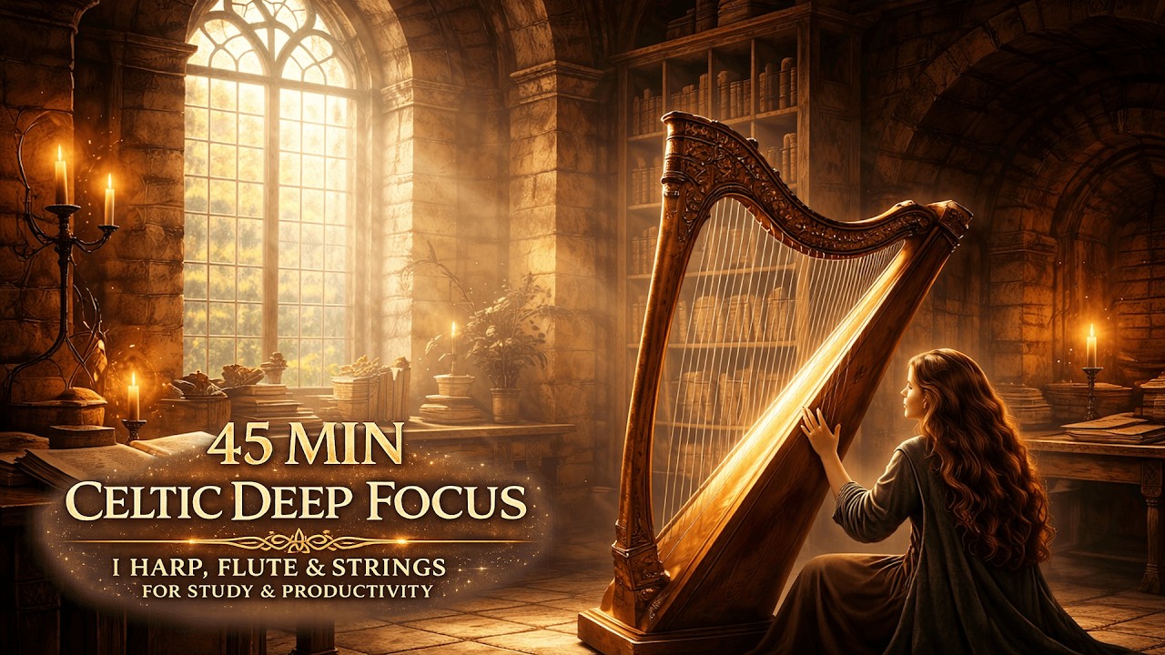 45 MIN Celtic Deep Focus | Harp, Flute & Strings for Study & Productivity