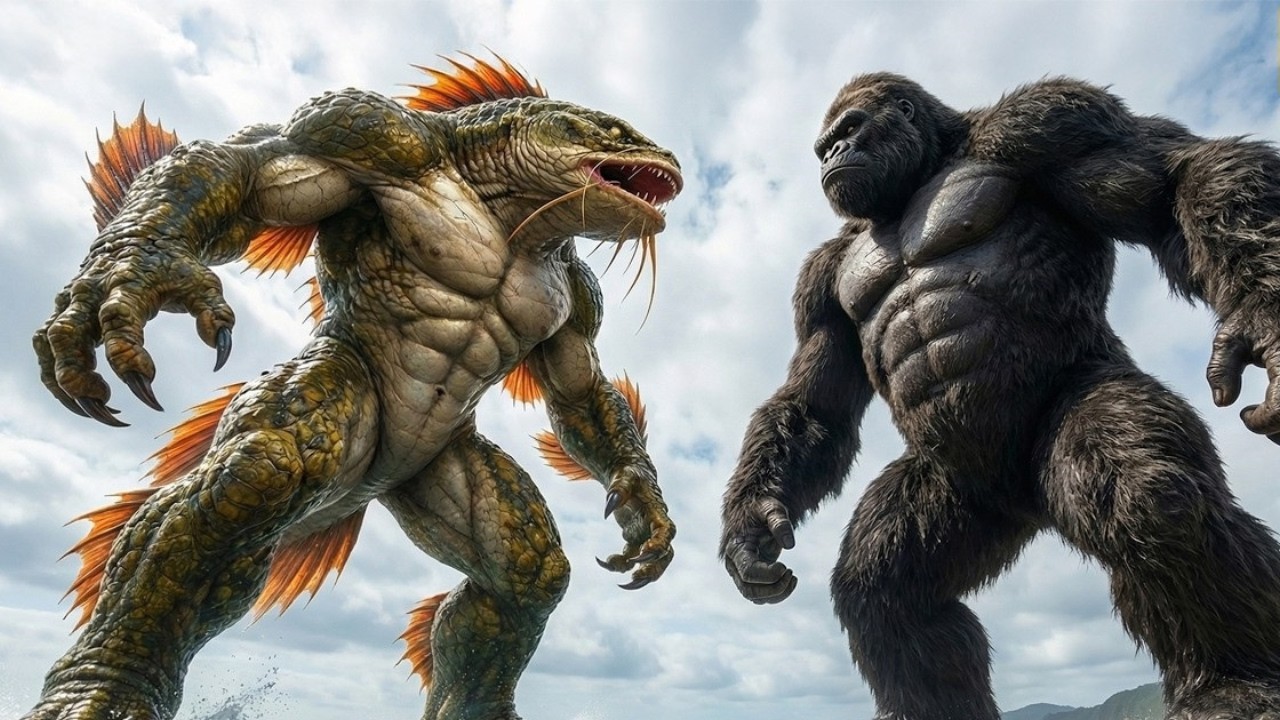 King Kong vs Giant Catfish Monster : Insane Jungle Fight | Full movie🔥