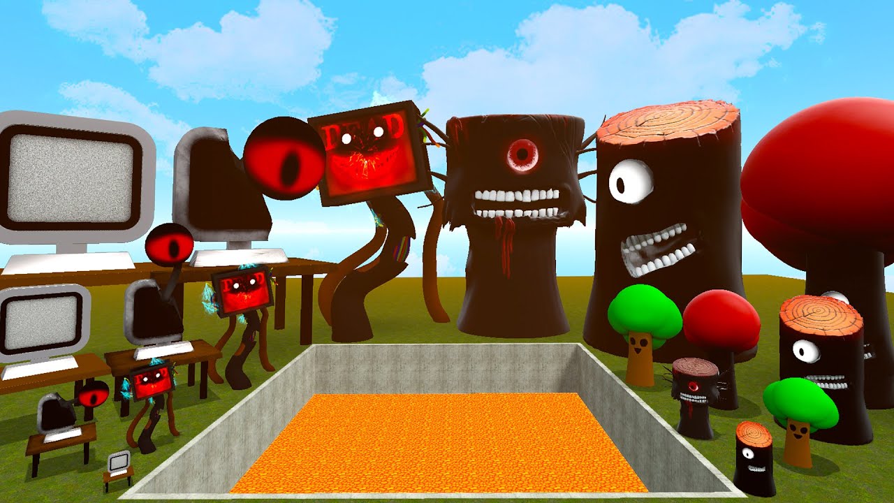 BIG HOLE NEW EVOLUTION OF MR FUN COMPUTER VS MR TREE SPRUNKI PHASE SPARTAN KICKING in Garry's Mod!