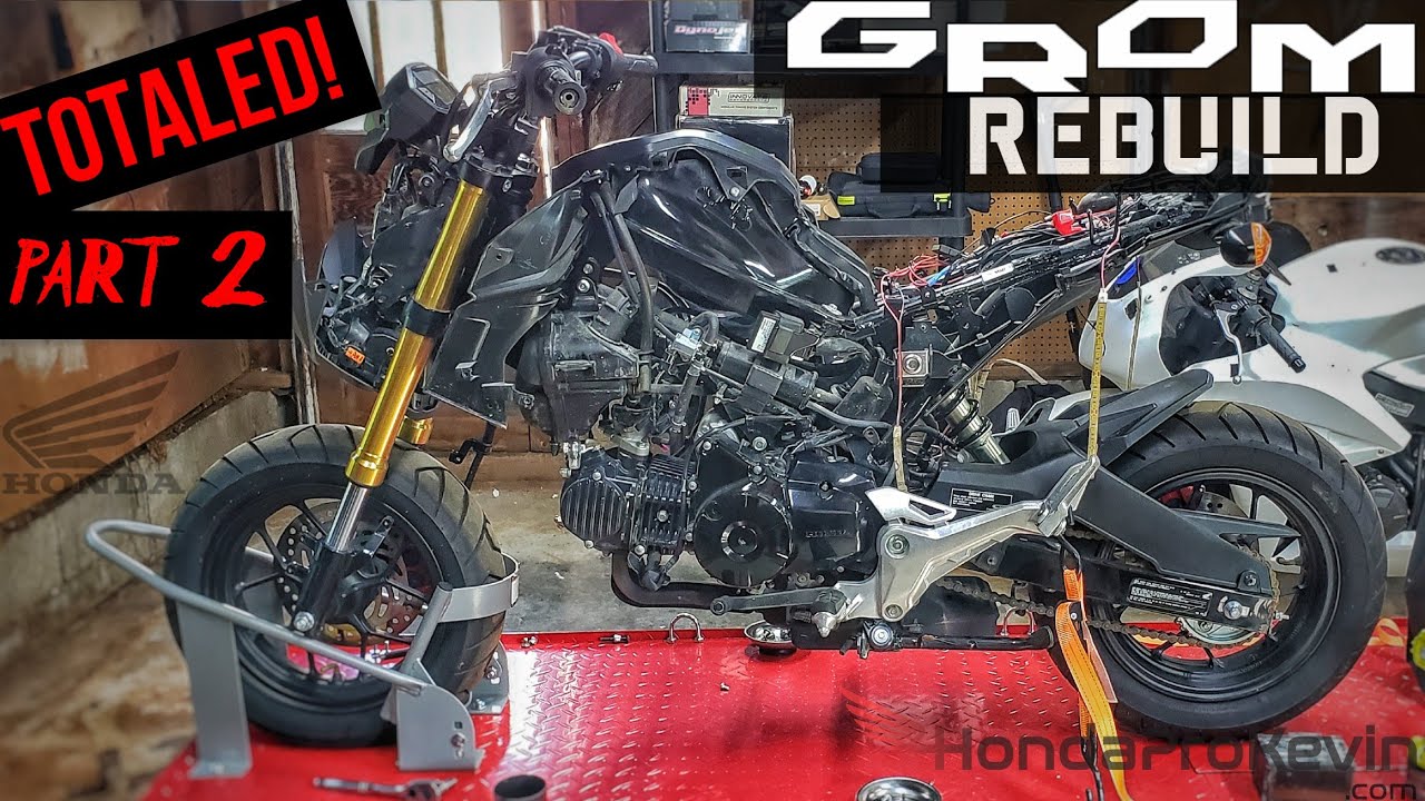 Rebuilding a Wrecked 2018 Honda Grom Motorcycle from Copart auction | Part 2