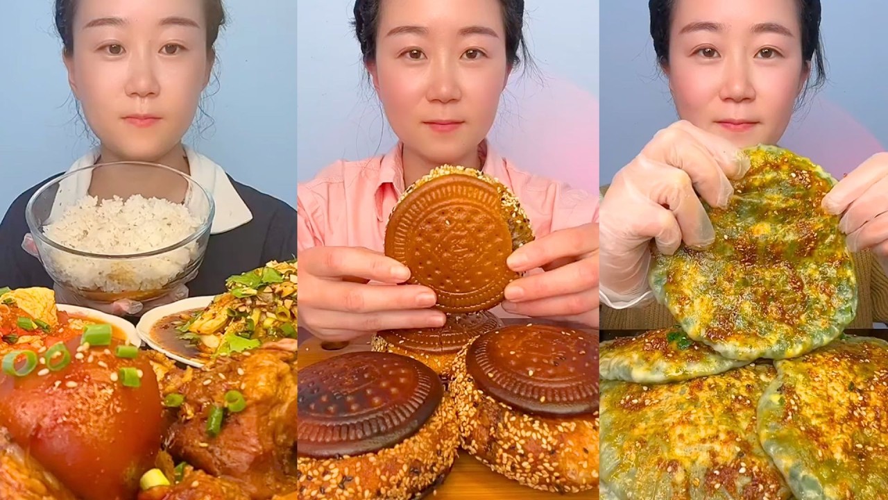 Braised Pork Rice, Sesame Pastries, and Crispy Green Pancakes Mukbang #30