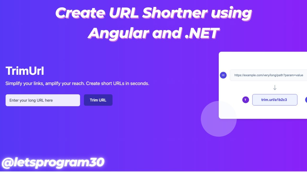 URL Shortener Project using Angular and .NET Web API | .NET and angular project tutorial | Part 1