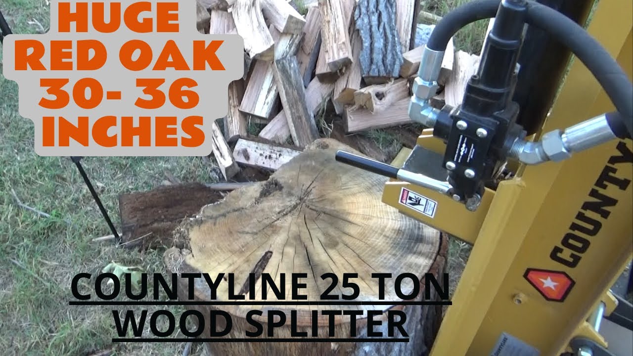 SPLITTING HUGE RED OAK, BIGGEST I HAVE EVER SPLIT