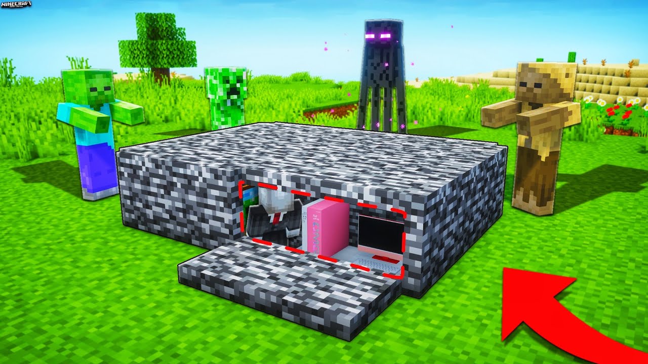 THỬ THÁCH XÂY NHÀ AN TOÀN BEDROCK SIÊU NHỎ DƯỚI LÒNG ĐẤT