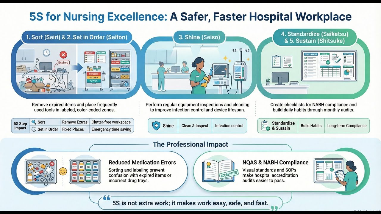 5S of Management Explained | Nursing Station Practical Example | Hospital Quality Tool