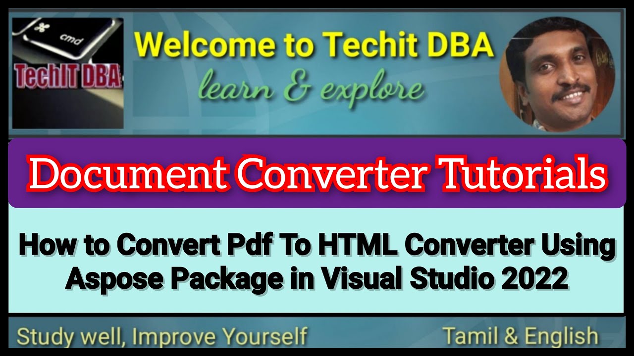 PART 35 How to Convert Pdf To HTML Using Aspose Package in Visual Studio 2022(Tamil) | TechIT DBA