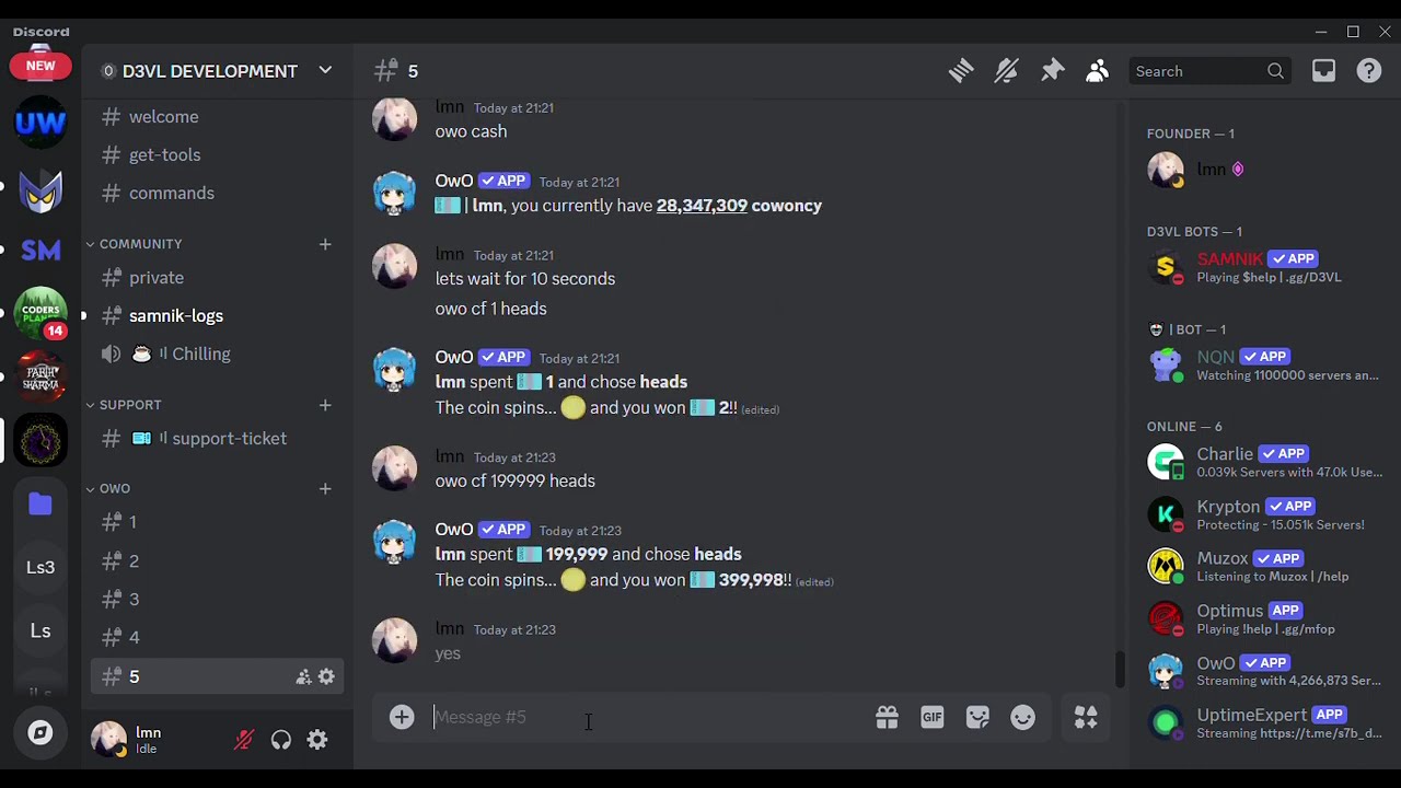 Discord OwO Bot 100% Winning Method Latest 2025 by Lmn