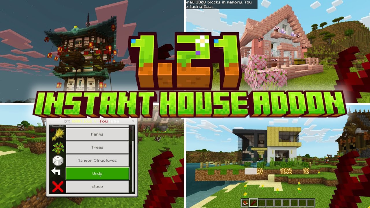 Instant House Mod Addon for Minecraft 1.21