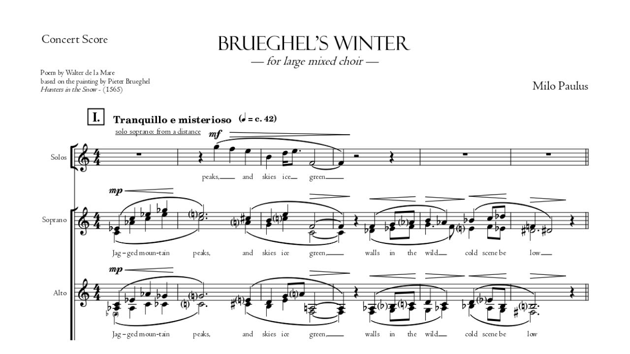 Brueghel's Winter for SSAA (performed by the Flemish Radio Choir)