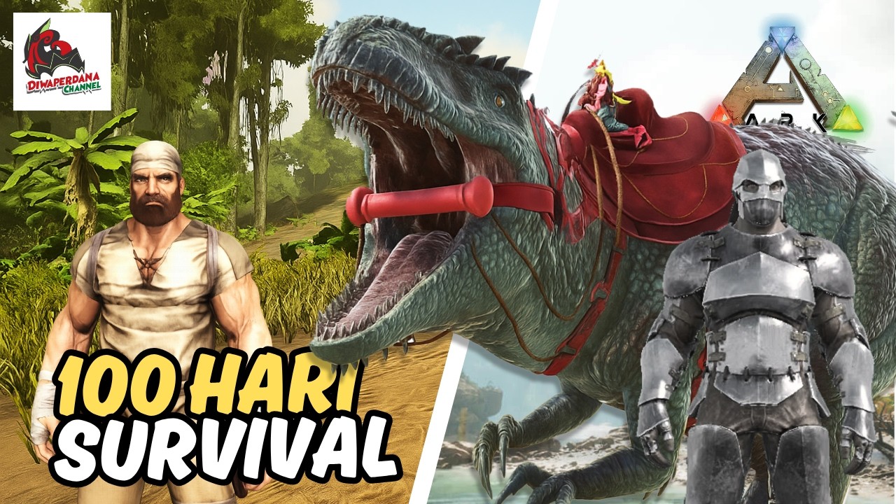100 Hari Bertahan Hidup di Ark Survival Mobile Map The Island