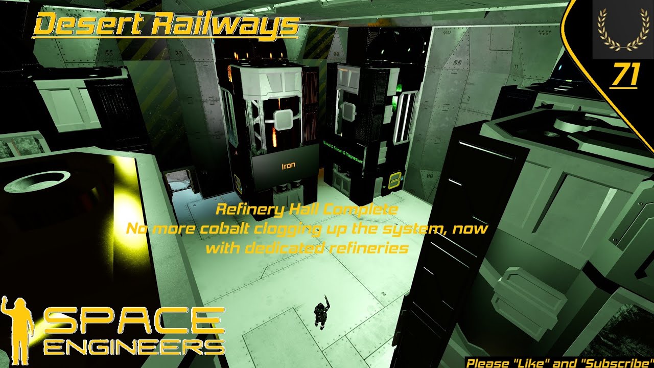 Space Engineers : Refinery Hall with specialist for ore type's : Desert Rail Survival 71: