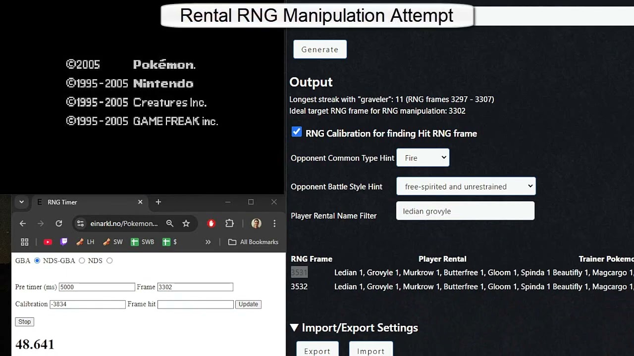 Pokemon Emerald: Battle Factory Rental RNG Manipulation