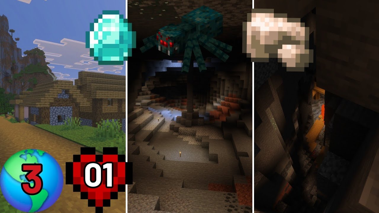 Village, cave, mineshaft & GREAT loot! - CB's Minecraft Bedrock Hardcore (World 3 Ep1)