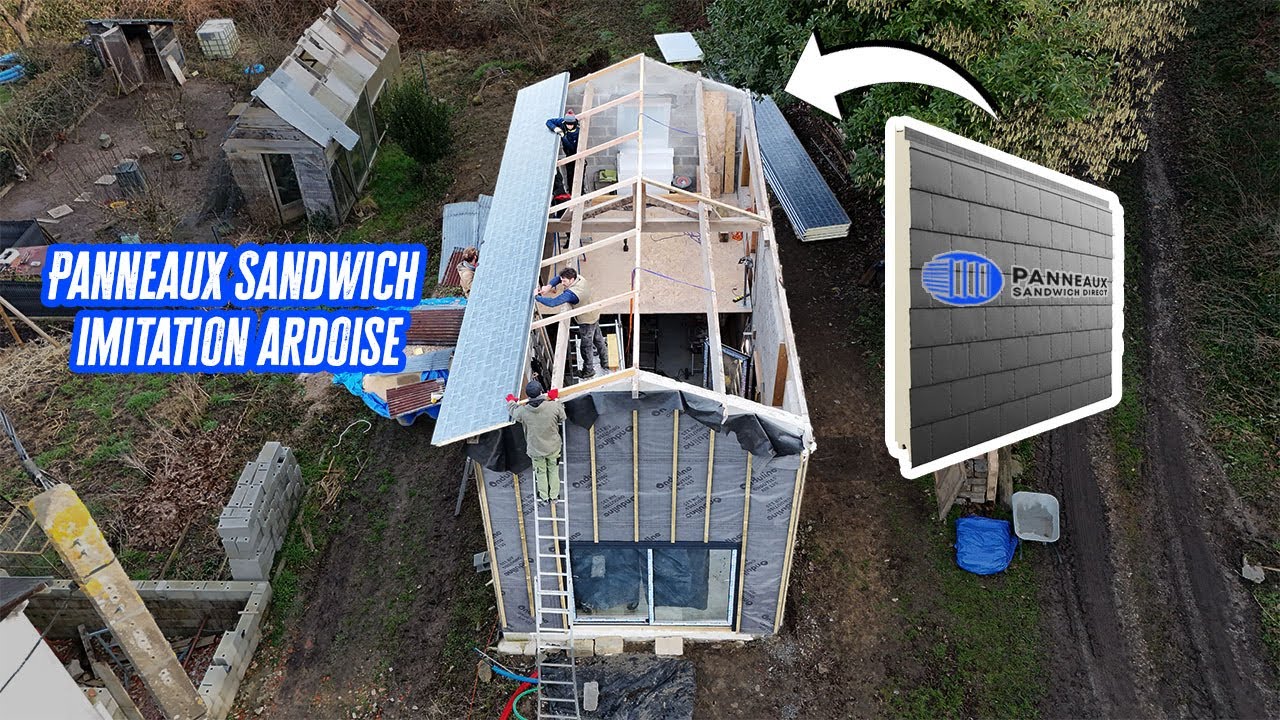 R&Eacute;NOVATION COMPL&Egrave;TE DE TOITURE - Panneaux Sandwich &laquo;&nbsp;imitation ardoise&nbsp;&raquo;