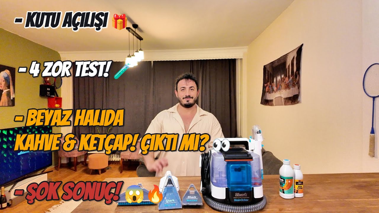 Shark StainStriker Koltuk & Halı Yıkama Makinesi | Kutu Açılımı + Kahve & Ketçap Lekesi Çıkıyor mu?