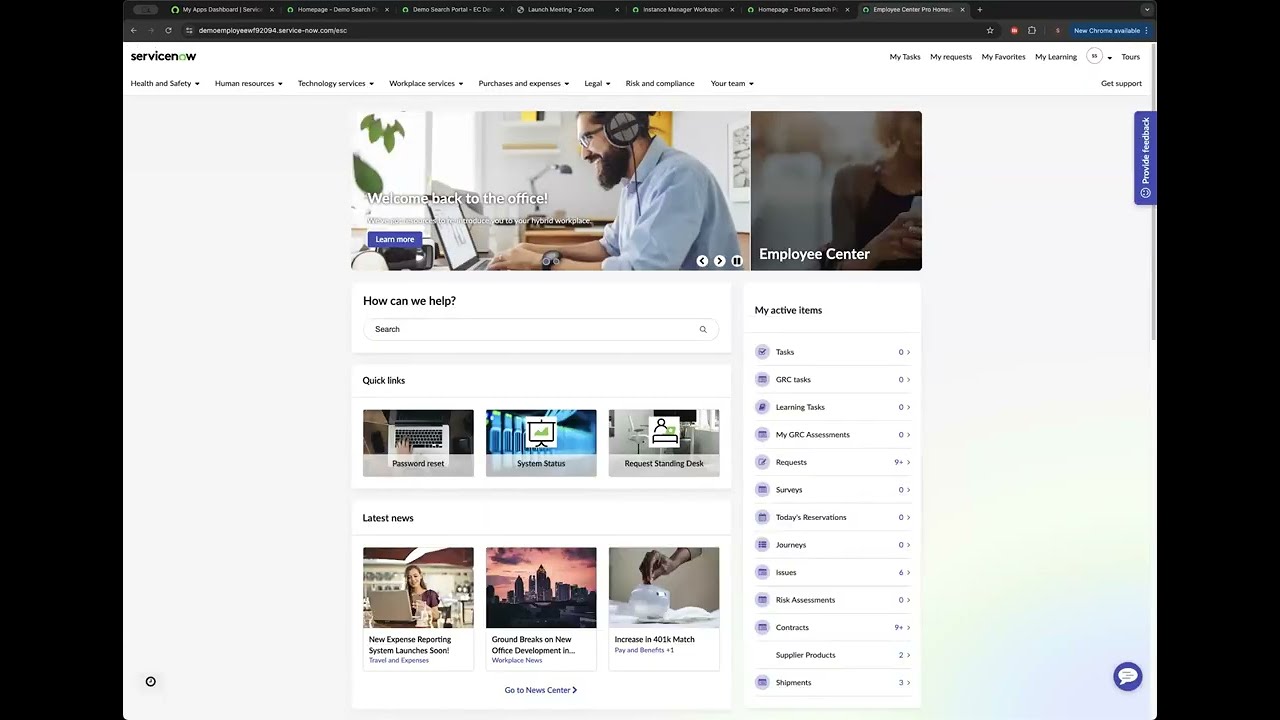 ServiceNow Health and Safety Application