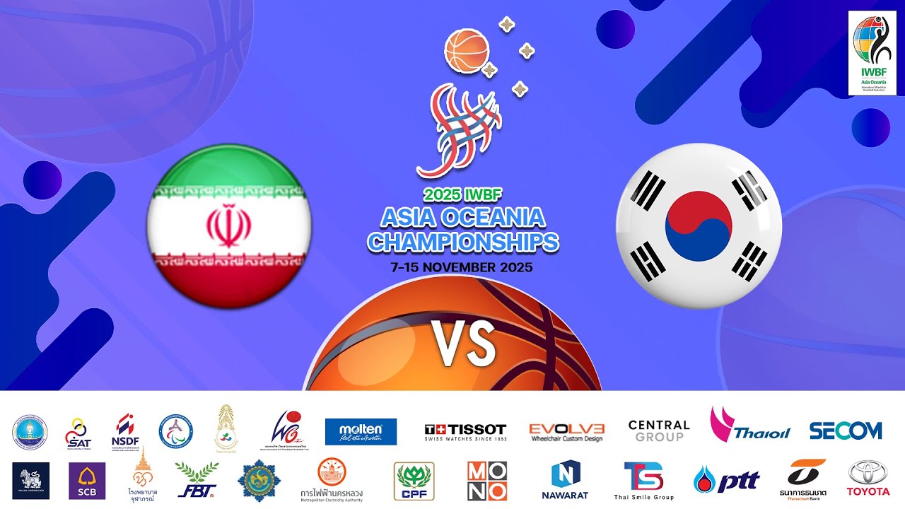 🇮🇷 Iran vs 🇰🇷 Korea | Men’s Bronze Medal Game | 2025 IWBF Asia Oceania Championships – Bangkok