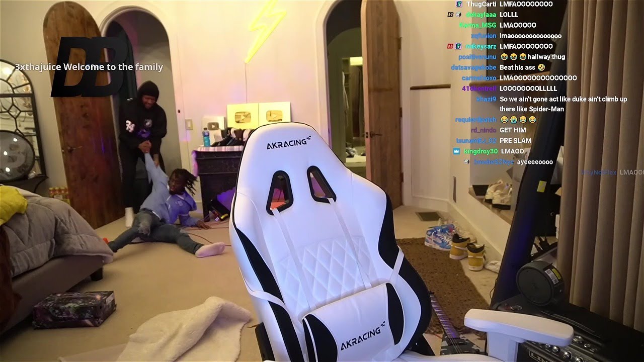 Duke Dennis Drags Kai Cenat Out His Room While Streaming With YourRage And BrucedDropemOff