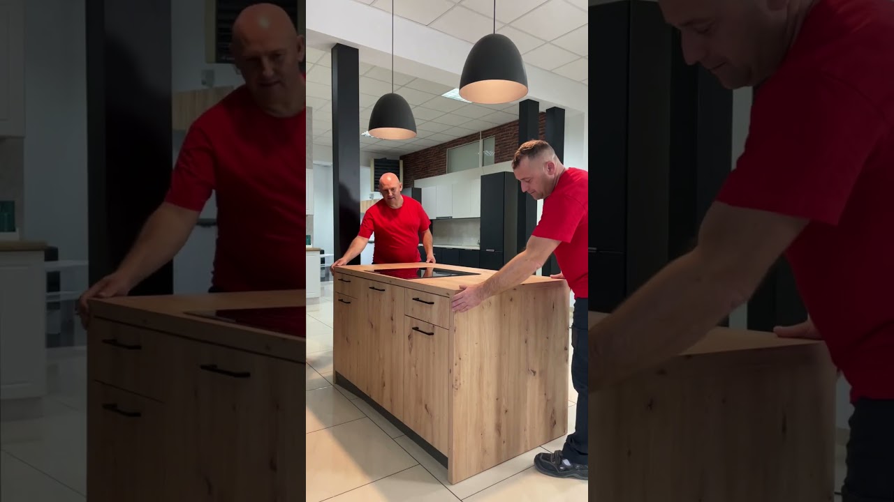 Wyspa kuchenna Dąb Woltan, Dąb Artisan, Szary Grafit od STOLKAR dostępna w mebleM4.pl