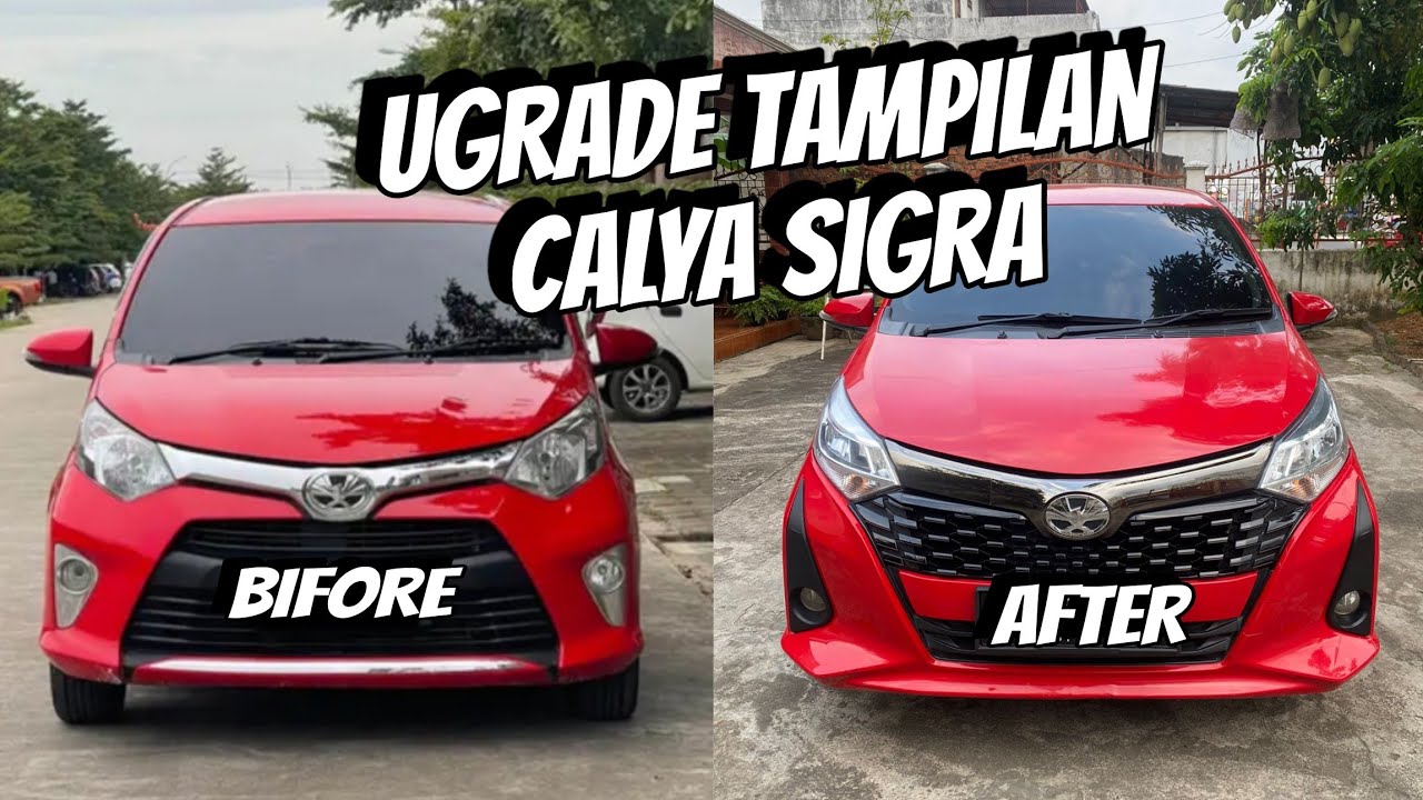 MODIFIKASI CALYA SIGRA GANTI BUMPER  JADI 2023 #lcgc  #toyota  #calyamerah