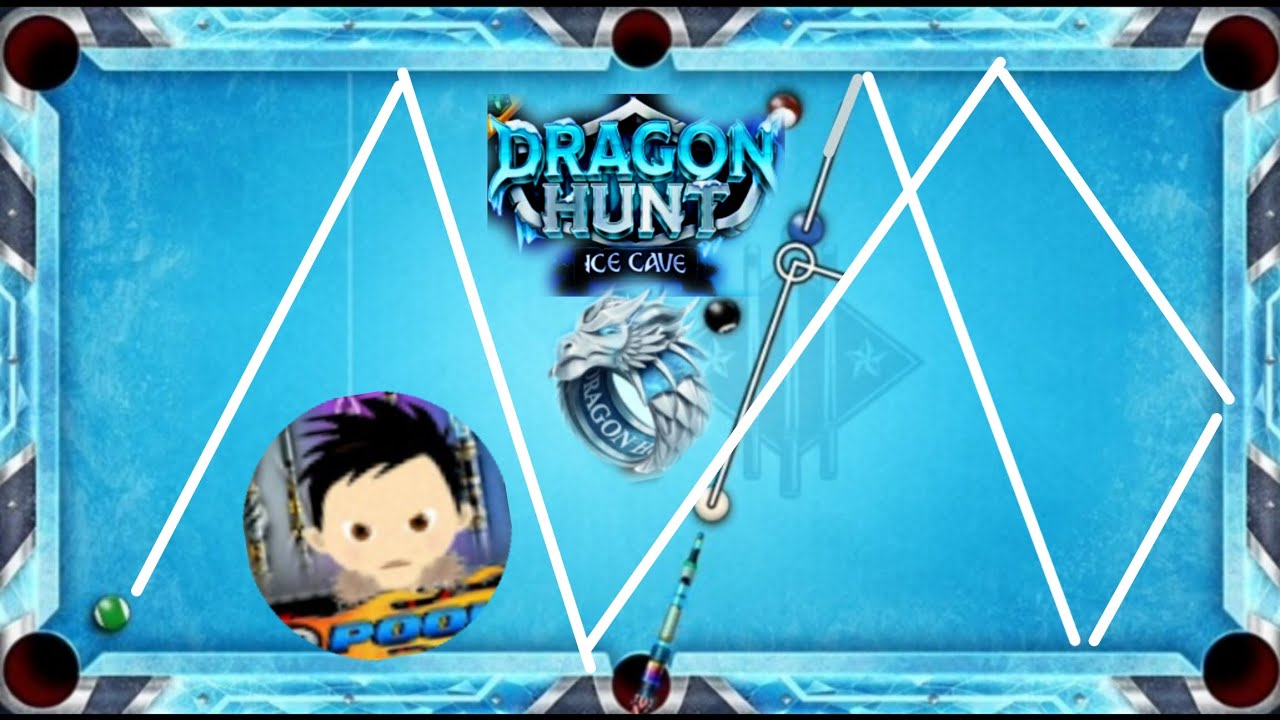 8ball pool Dragon Hunt ice table six border trick shots