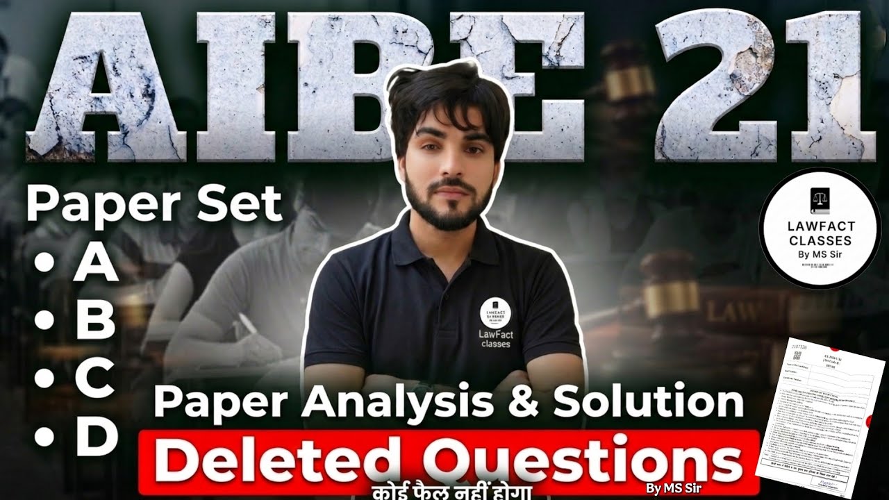 AIBE 21 Exam |  Paper Analysis & Solution |Expected Cut Off | Deleted Questions | Safe Score ?