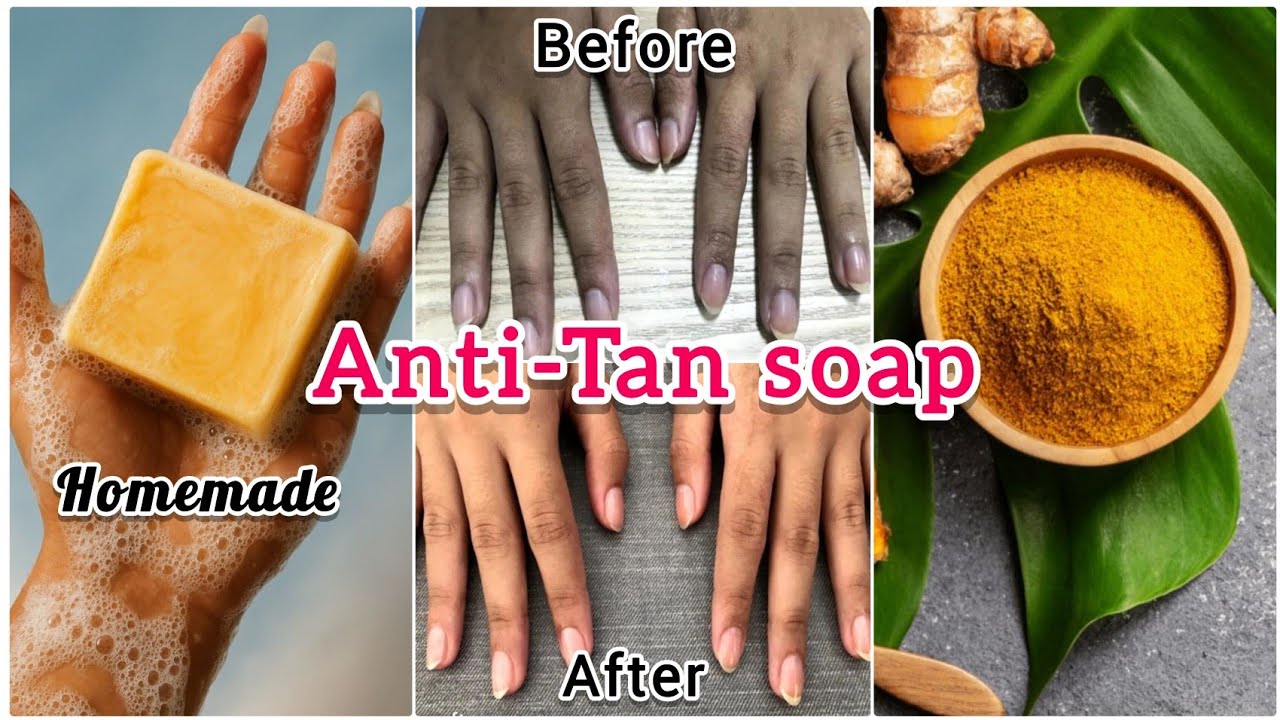 HOMEMADE anti-tan soap for skin|instant  skin brightening soap made from turmeric| turmeric soap 
