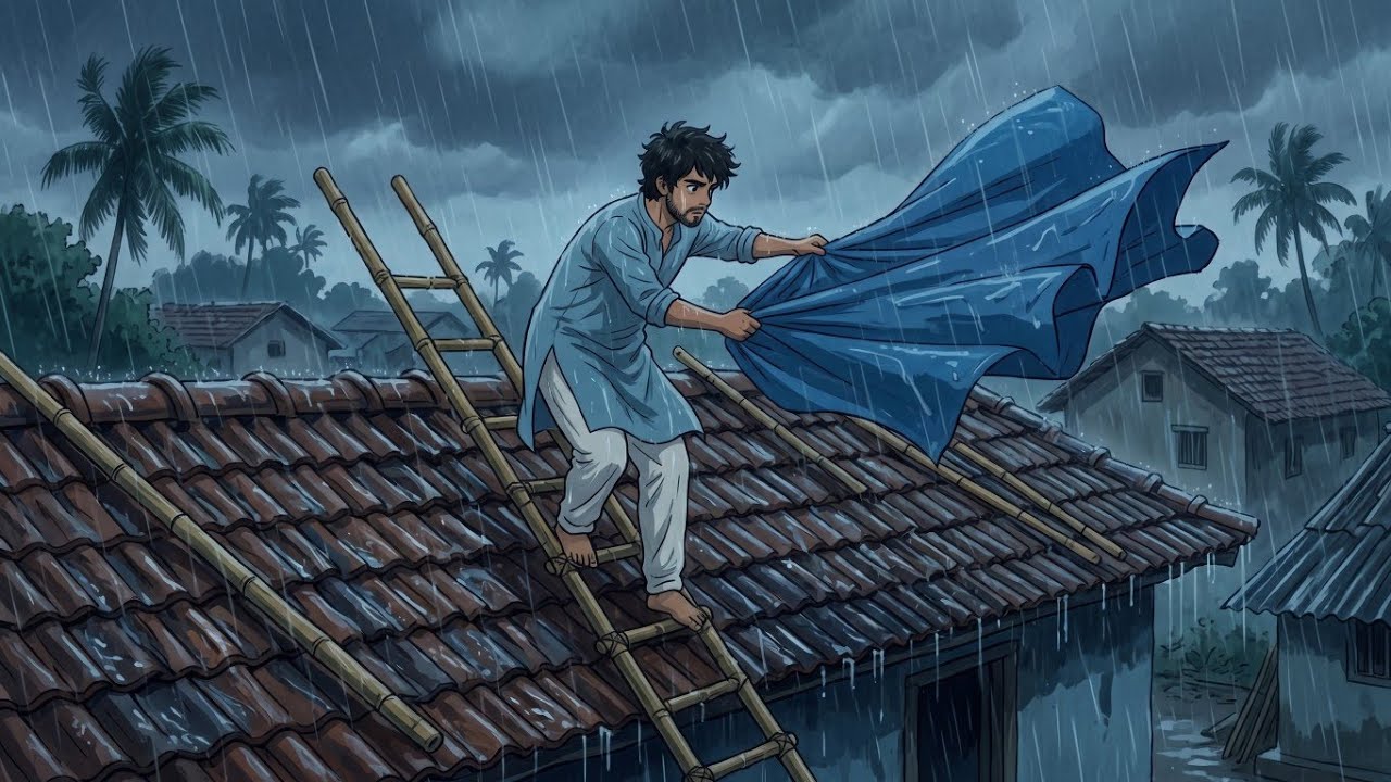 🌧️ Stormy Village Life | Homemade Rasgulla & Cozy Ghibli Life ❤️ #ghibli