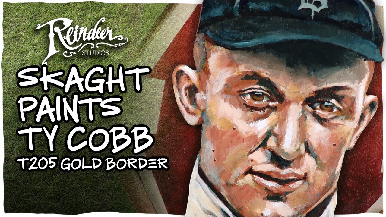Ty Cobb T205 Gold Border Parallax Painting