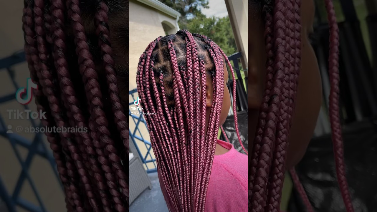 Rose Gold- Pink knotless braids on kids hair | @ absolutebraids