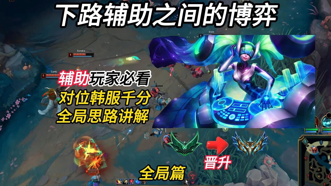 【索娜Sona】對位韓服千分奶媽，從對綫思路、站位、游走時機、眼位等手把手教你玩好輔助