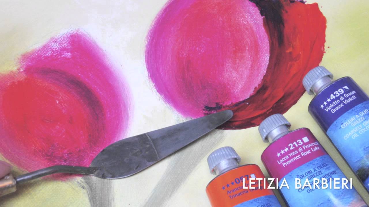 Videocorso :TELA CON TULIPANI A SPATOLA_Progetto di LETIZIA BARBIERI