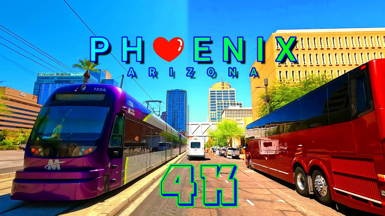 Phoenix Drive on a Sunny Day Part 1/4, Arizona USA 4K - UHD