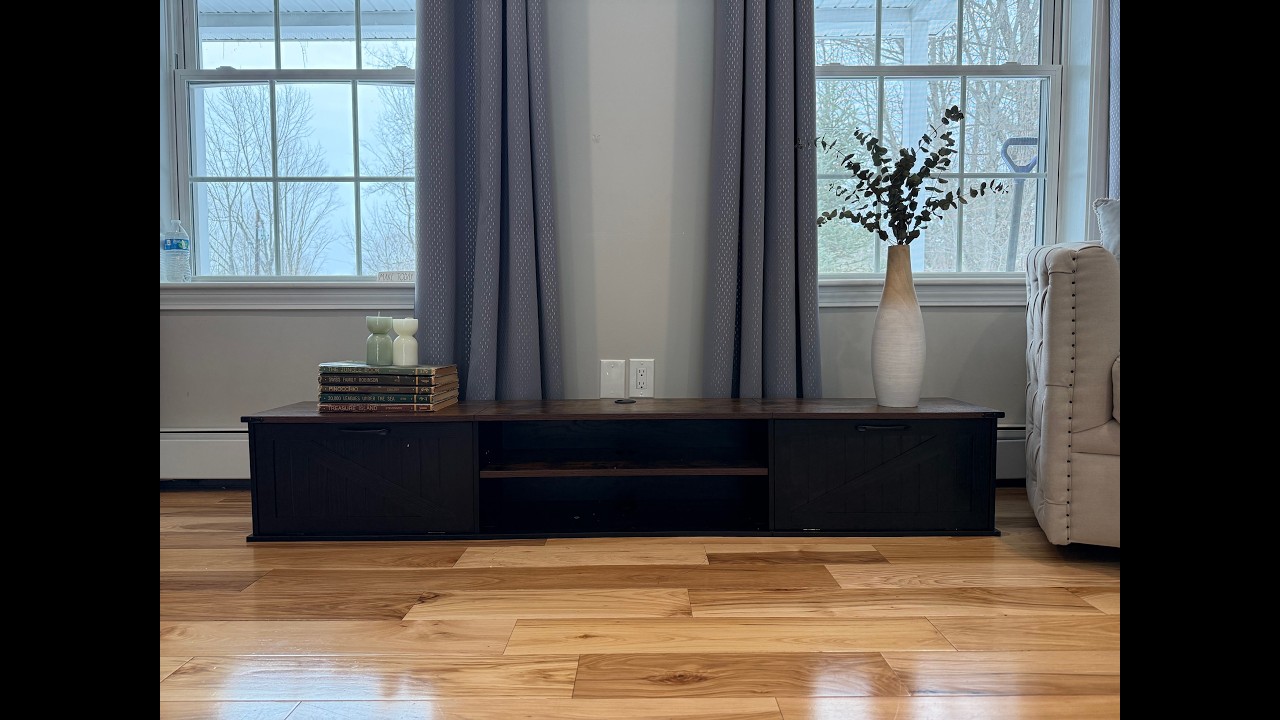 Is This Floating TV Stand Really Sturdy? | Farmhouse Wall Mounted TV Shelf Review