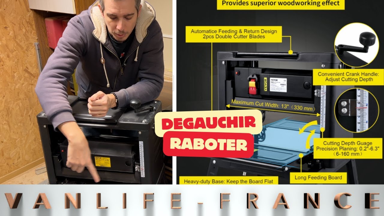 Comment Dégauchir et raboter - Dégauchisseuse / Raboteuse - test de la raboteuse VEVOR